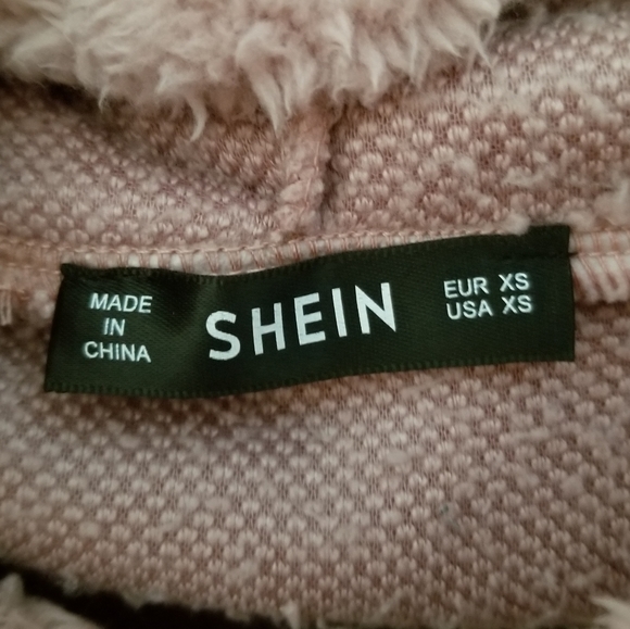 EUC- Shein Fuzzy Crop Top Hoodie - Picture 3 of 4